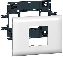 Суппорт с рамкой Legrand Mosaic 2 мод. для кабель-канала DLP с крышкой 85мм белый картинка